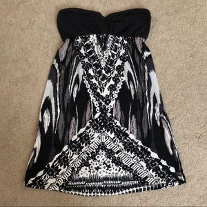 Billabong | Black strapless printed dress